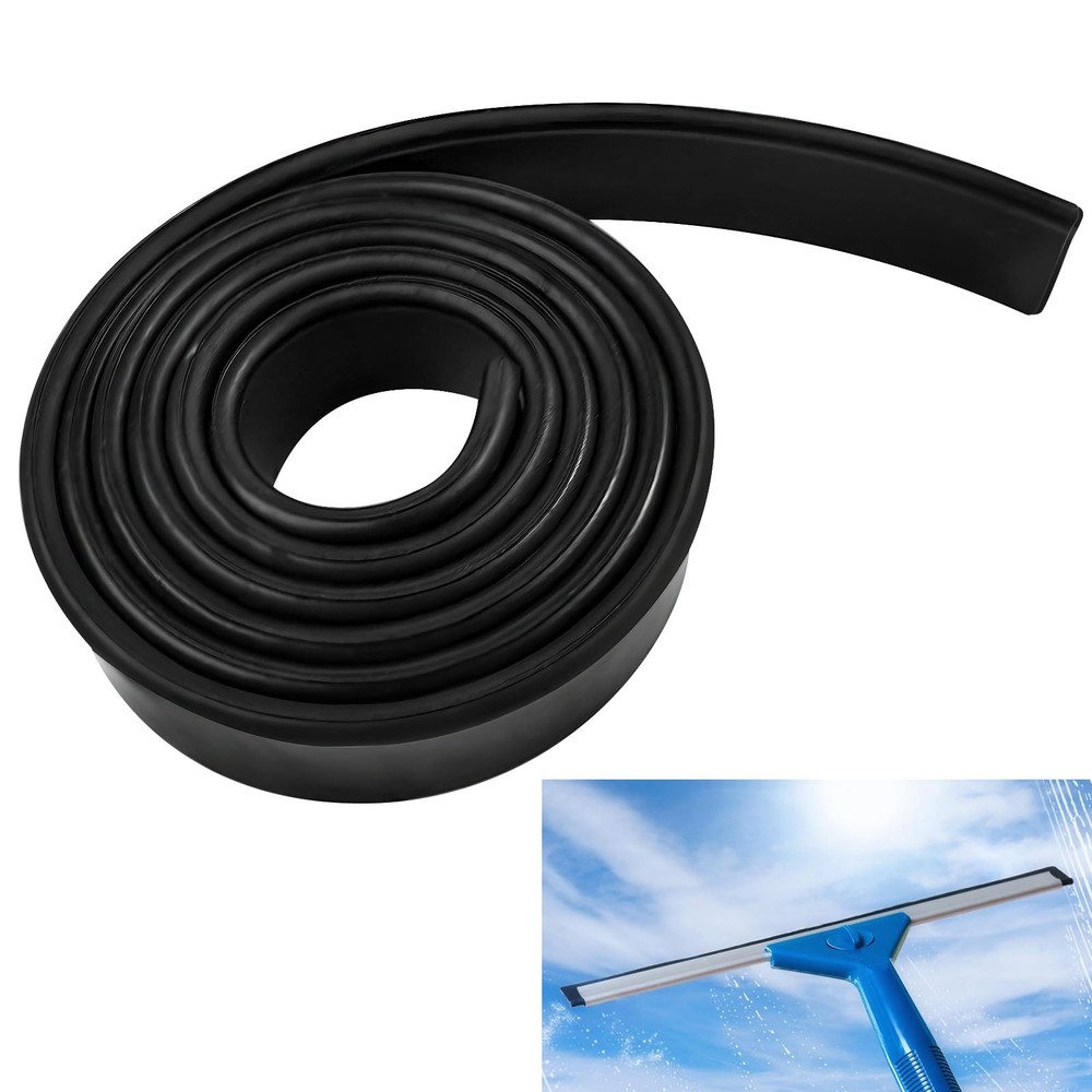 Premium Silicone Squeegee Rubber Replacement - 41in Roll | 41 inches, Black