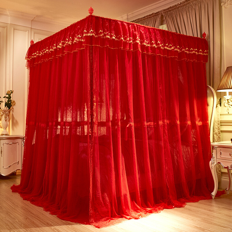 Mosquito Net Elegant Metal Bar Frame Wedding Bed Mosquito Bar Set Bed Curtains gallery