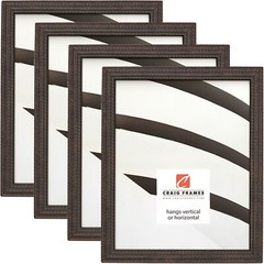 Craig Frames Farnsworth, 0.75″ Antique Black Wood Picture Frame 4-Pack