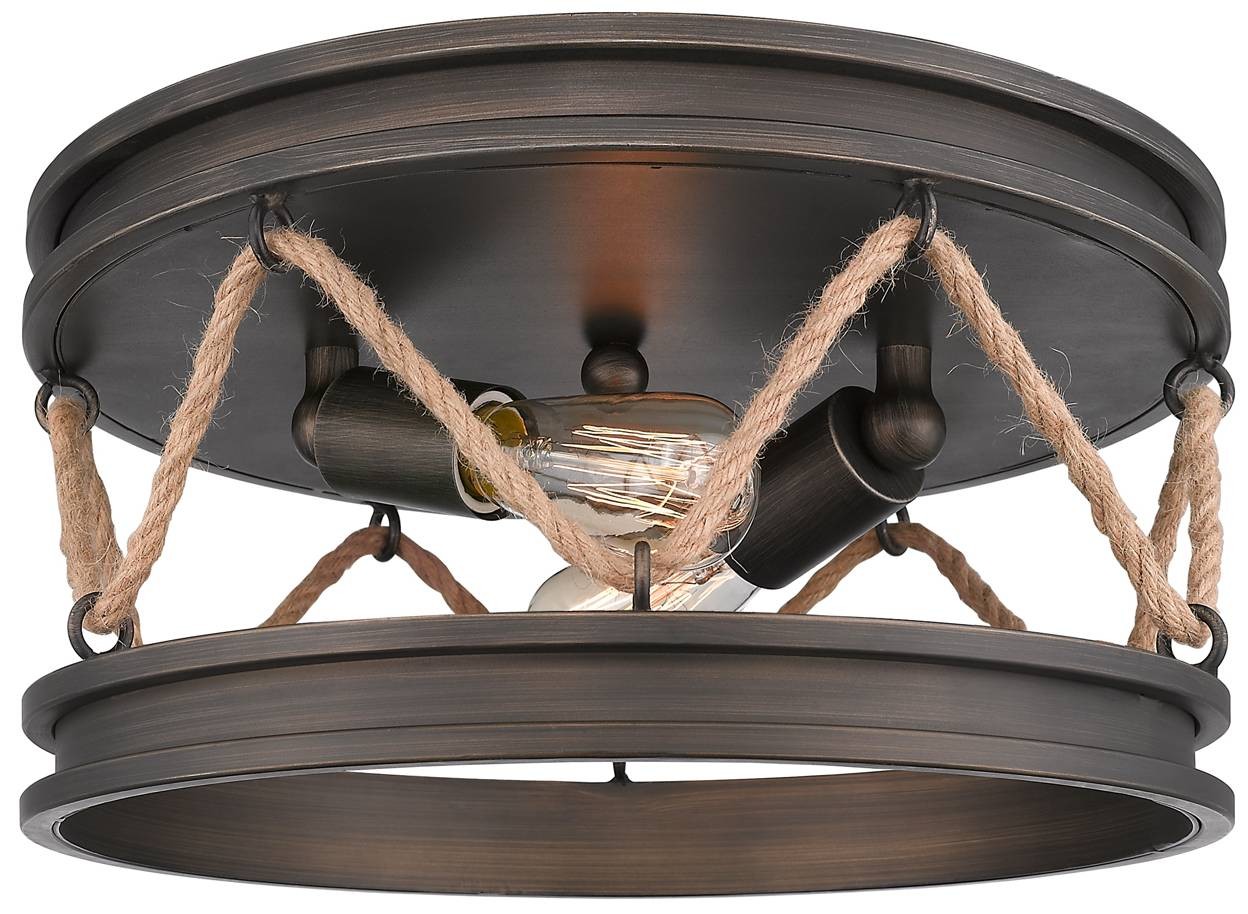 Golden Lighting Chatham 14" Wide Gunmetal Bronze 2-Light Ceiling Light gallery