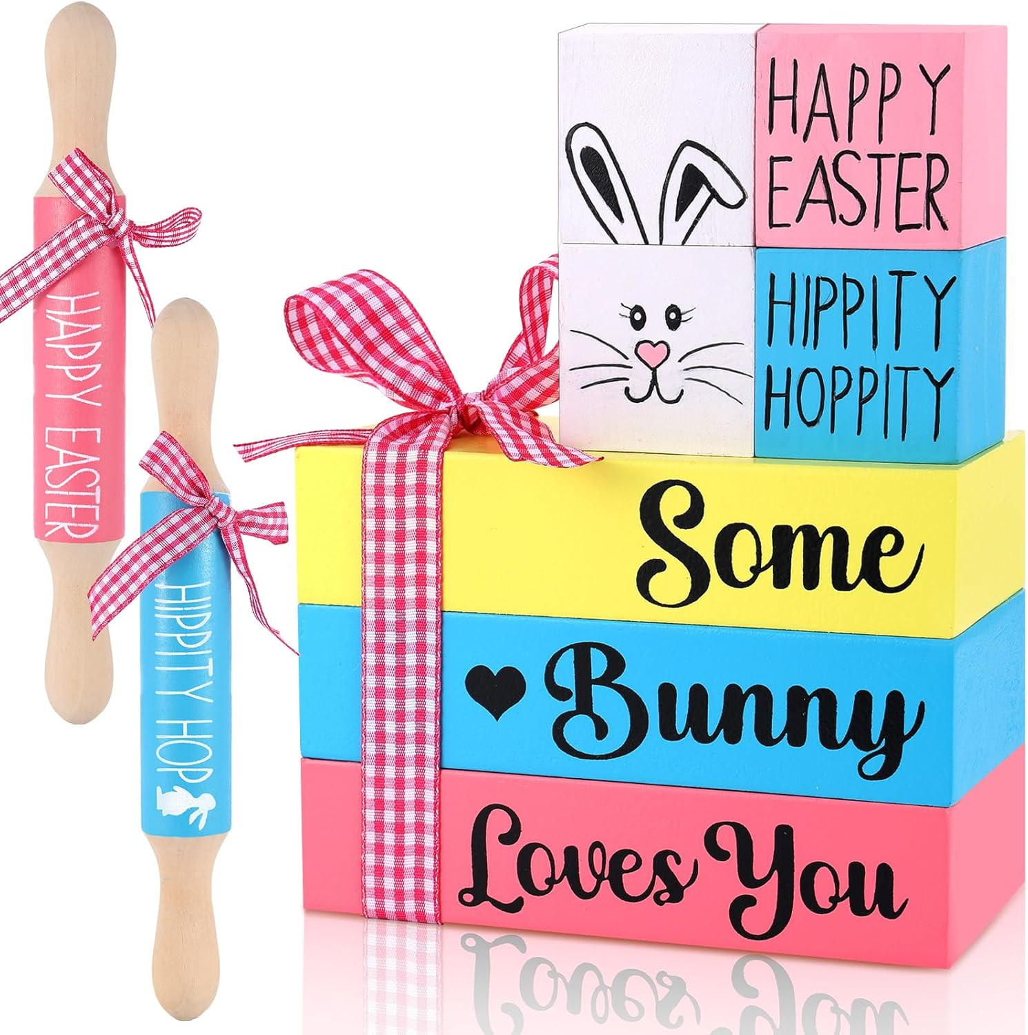 Easter Tiered Tray Decorations 3 Faux Books with Ribbon As Pictures Shown gallery