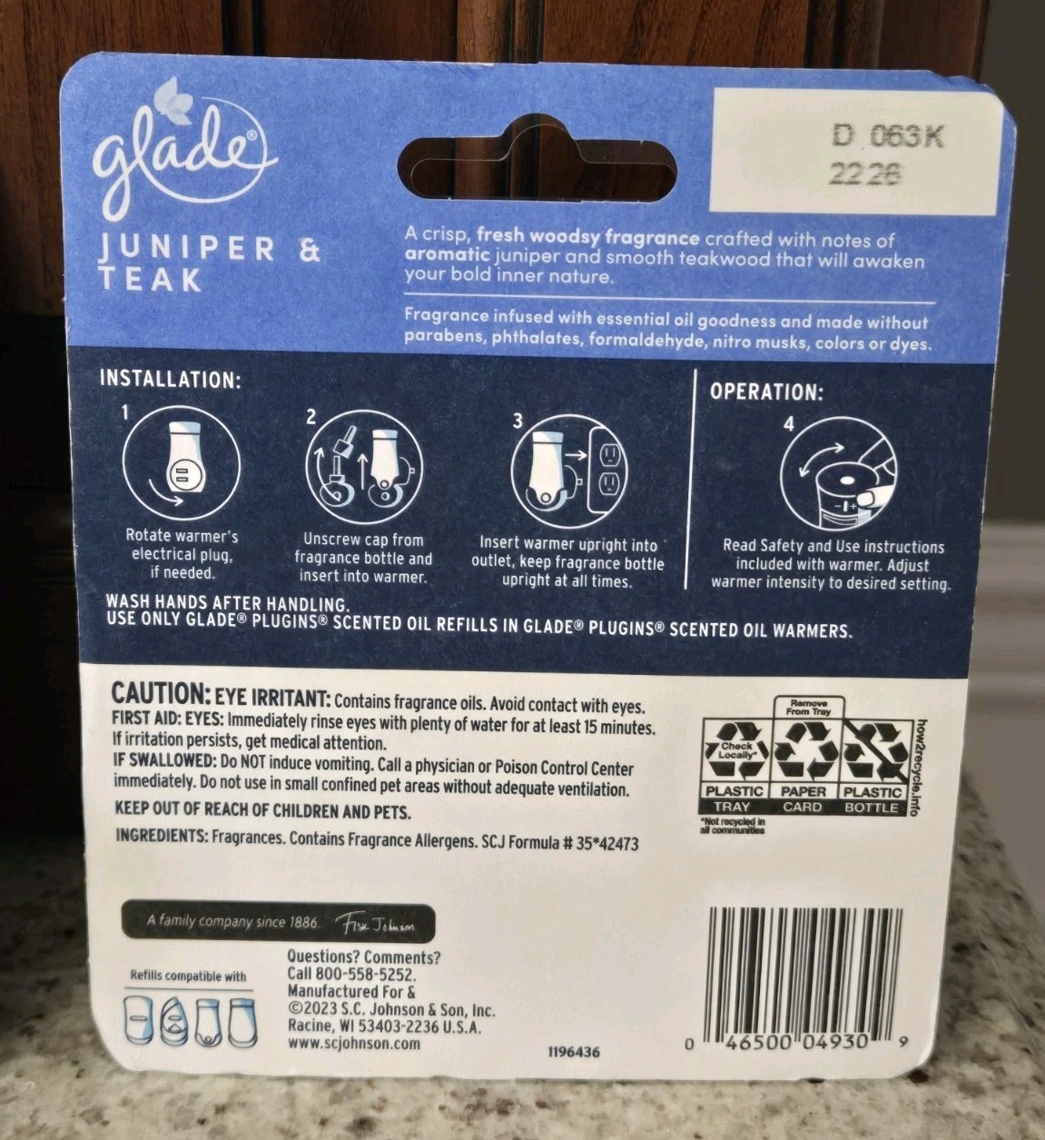 4 2 PACKS Glade PlugIns Scented Oil Air Freshener Refills Juniper Teak 8 TOTAL gallery
