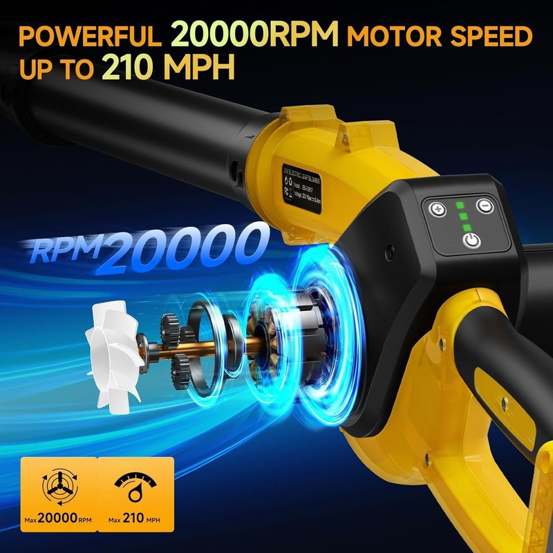 Efficient Battery-Powered Leaf Blower with Two Batteries & Fast Charger Included gallery