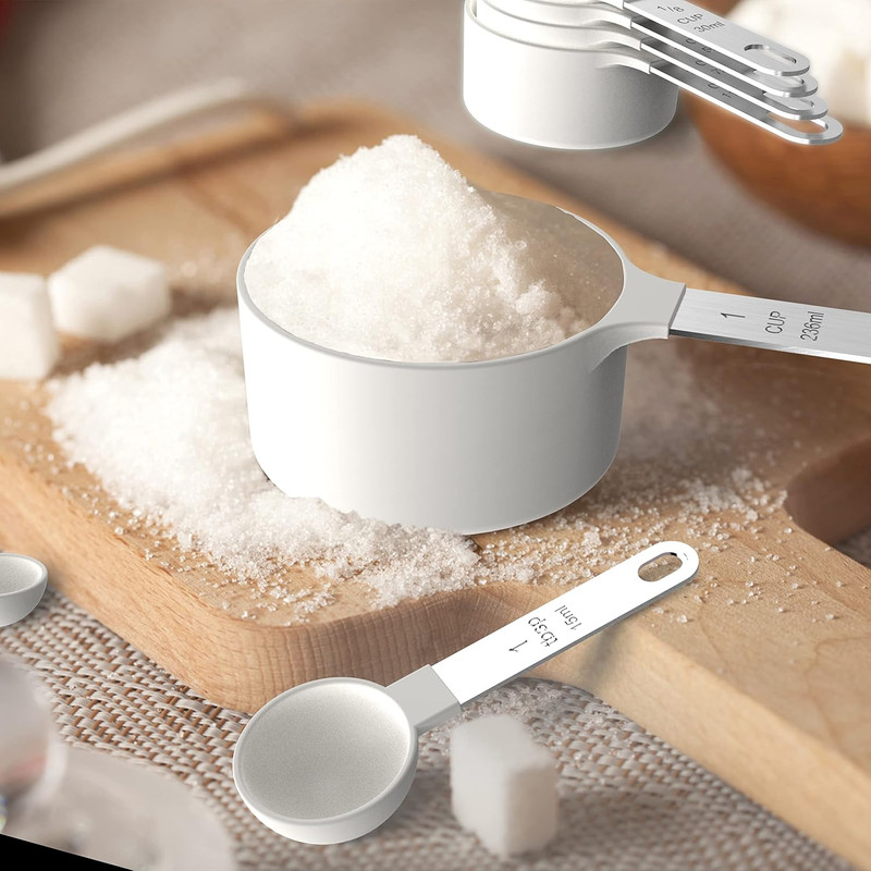 TILUCK Measuring Cups & Spoons Set, Stackable Cups and Spoons, Nesting Measure C gallery
