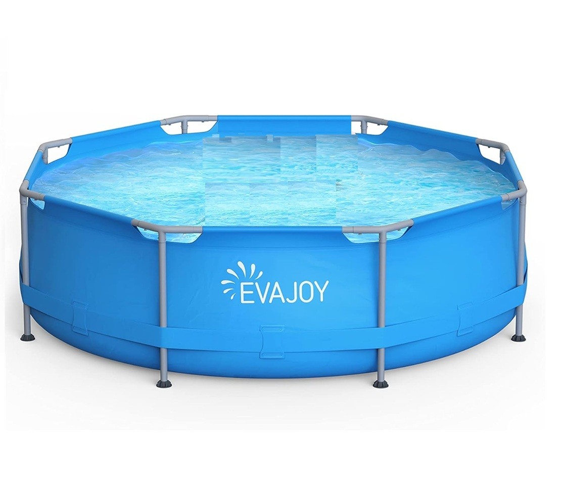 EVAJOY 10ft X 30in Metal Frame Above Ground Swimming Pool with Steel Frame Blue gallery