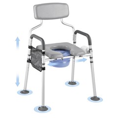 Bedside Commode Chair, 500 lbs Capacity, 4-in-1 Portable Toilet and Raised Toile