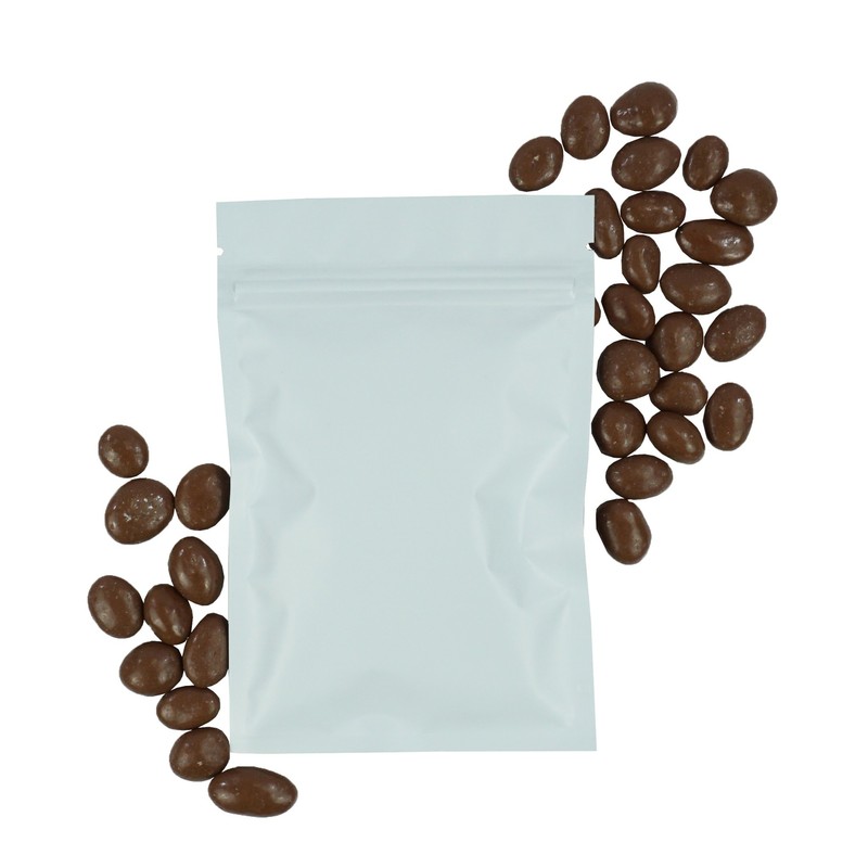 White Poly Plastic Zipper Bags with Window Candy Packaging Bags Heat Sealing gallery