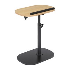 Log Color C-shaped Side Table Height Adjustable Side Table Small Coffee Table