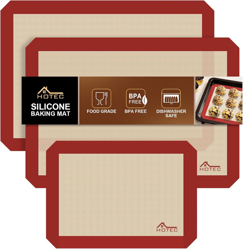 Silicone Baking Mats 3 Pack – Non-Stick Reusable Silicone Baking Sheets for Oven gallery