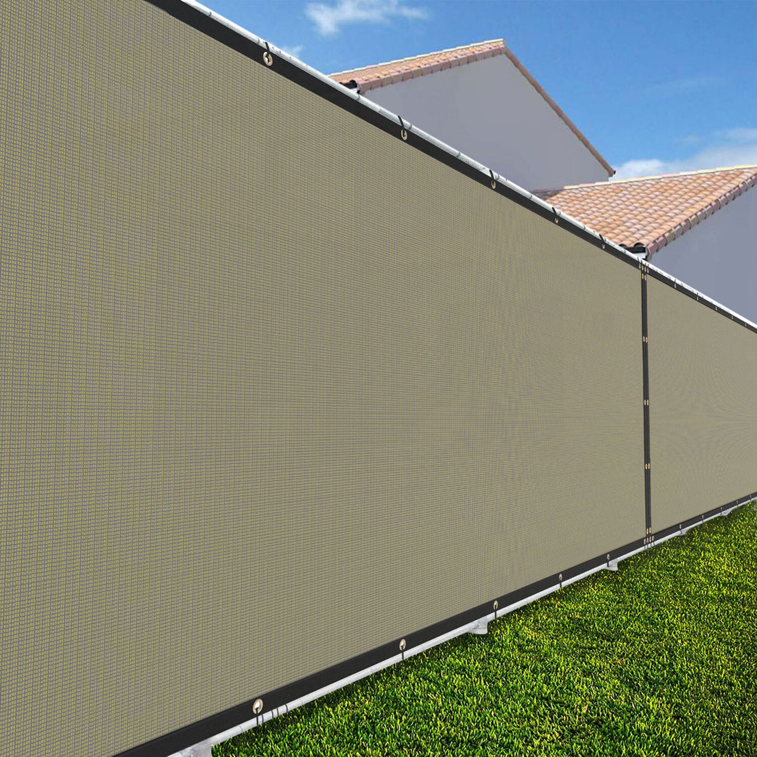 4ft Privacy Fence Screen Cover 150GSM for Garden Yard Sand Custom Size gallery