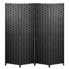 FDW Room Divider 6FT Wall Wood Screen 4 Panels 4 Panel, Black gallery