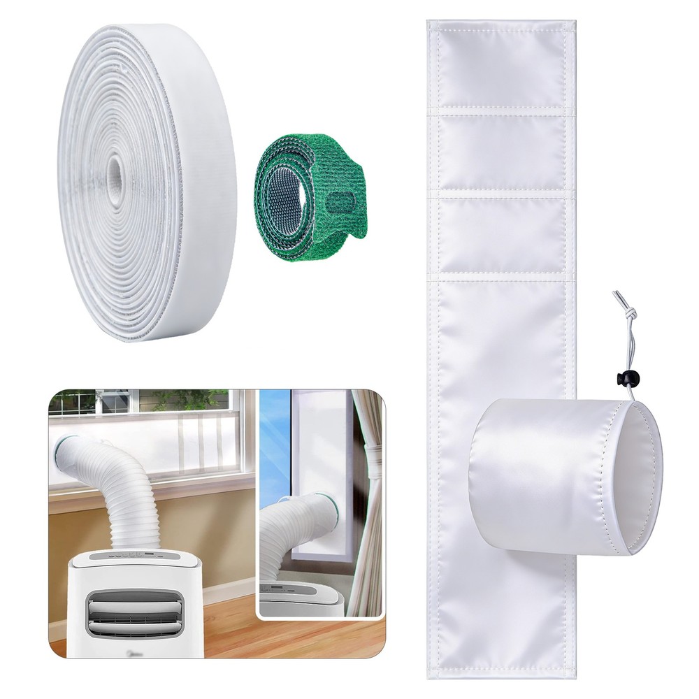 Portable AC Window Vent Kit Adjustable Sliding Door Seal No Drilling Waterproof