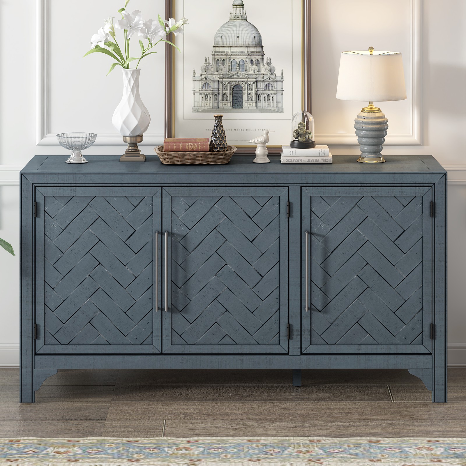 U_Style Designed Storage Cabinet Sideboard with MDF+Pine veneer , Adjustable S gallery