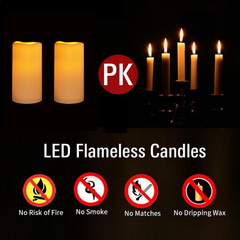 LED Candles With 10-Key Remote Timer Flickering Flameless Outdoor Indoor 2 Pack gallery