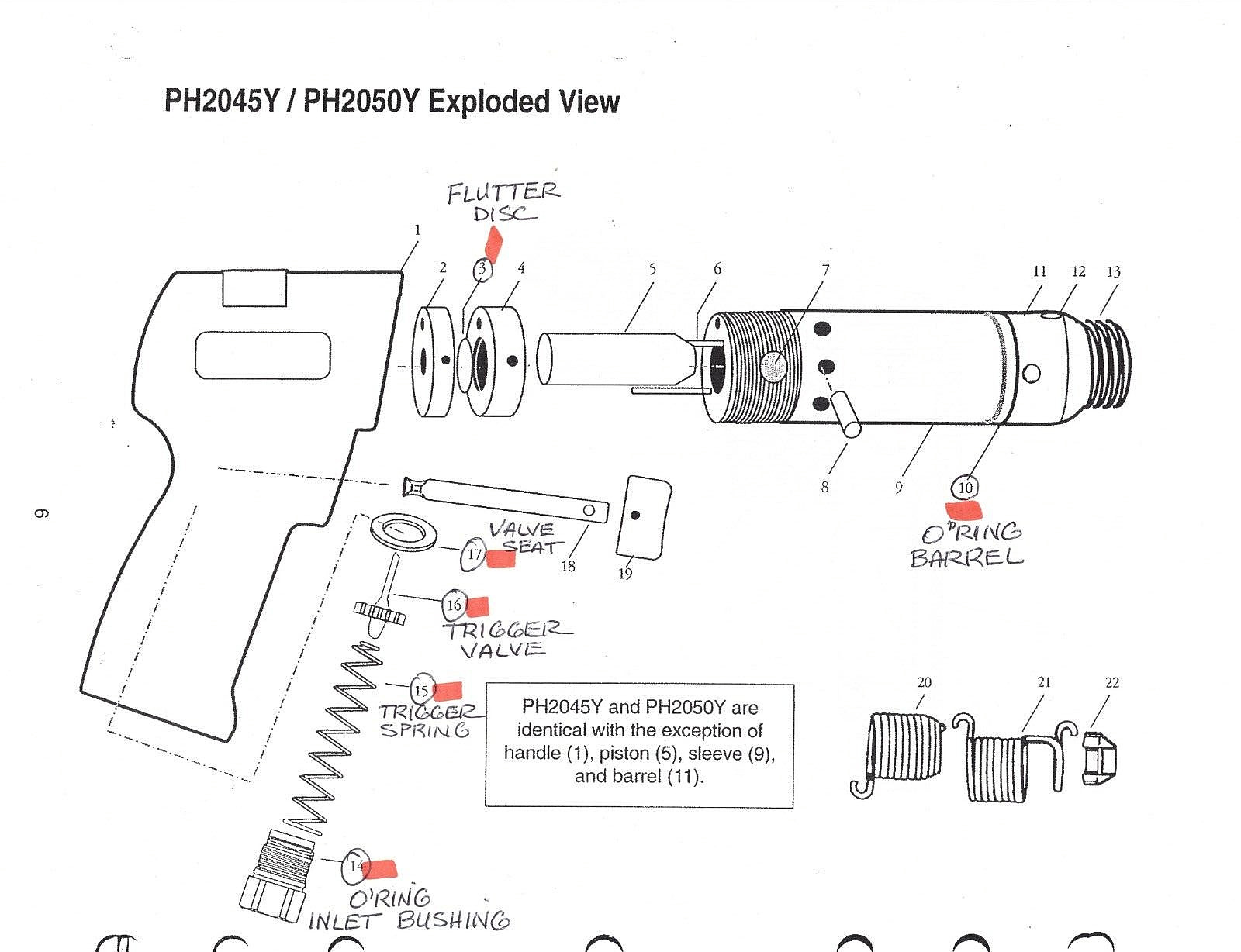 SNAP ON PH2050, PH2045 AND BLUE POINT PH2050 AIR HAMMER T/U KIT 6-PIECE KIT gallery
