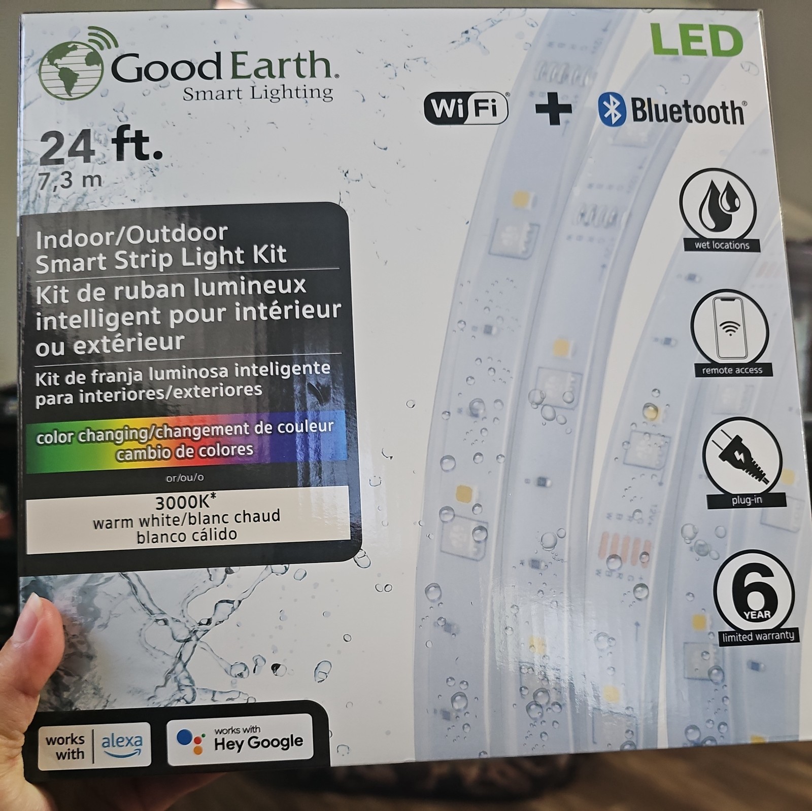 Good Earth Lighting 24ft Smart Plug-in LED Strip Light in White, Multicolor 🔥 gallery
