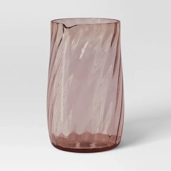 Threshold 27 fl oz Glass Beverage Carafe Vase Centerpiece Classic Rose/Pink gallery
