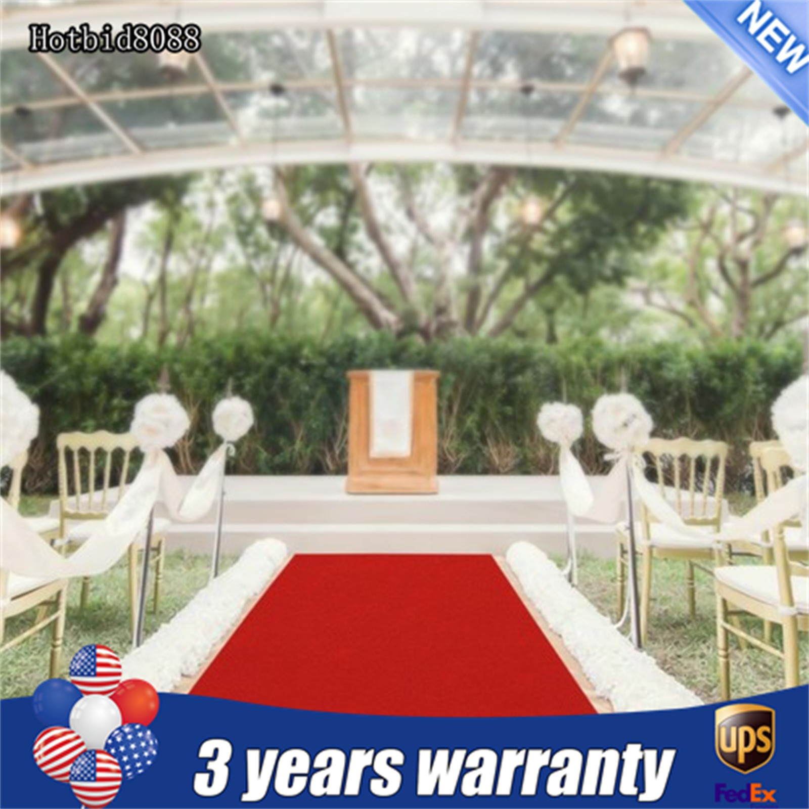3ft x 33ft Red Carpet Runner Aisle Runner Party Runway Hallway Rug Floor Mat gallery
