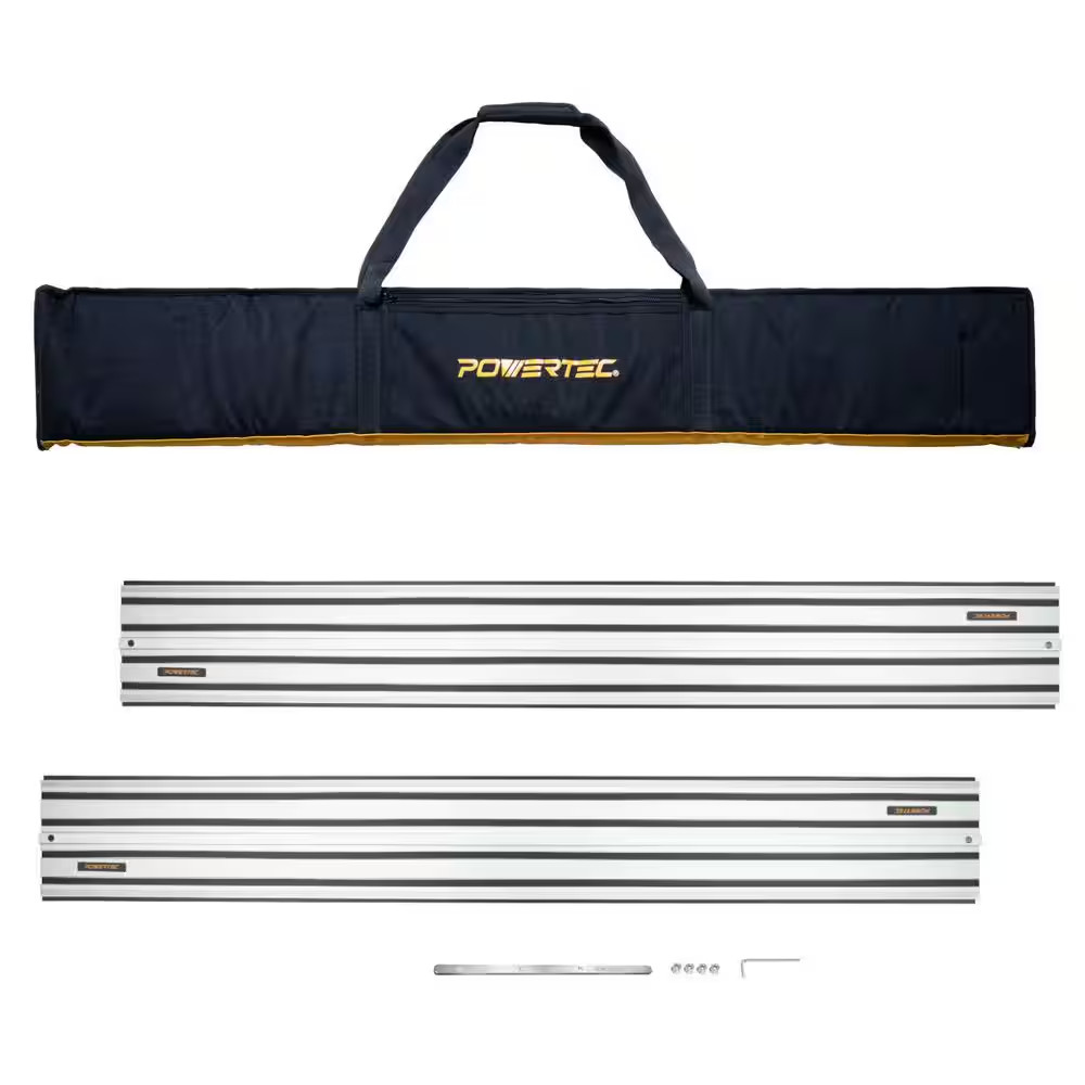 110 In. Track Saw Guide Rail Connector Set with Protective Bag for Dewalt Track gallery