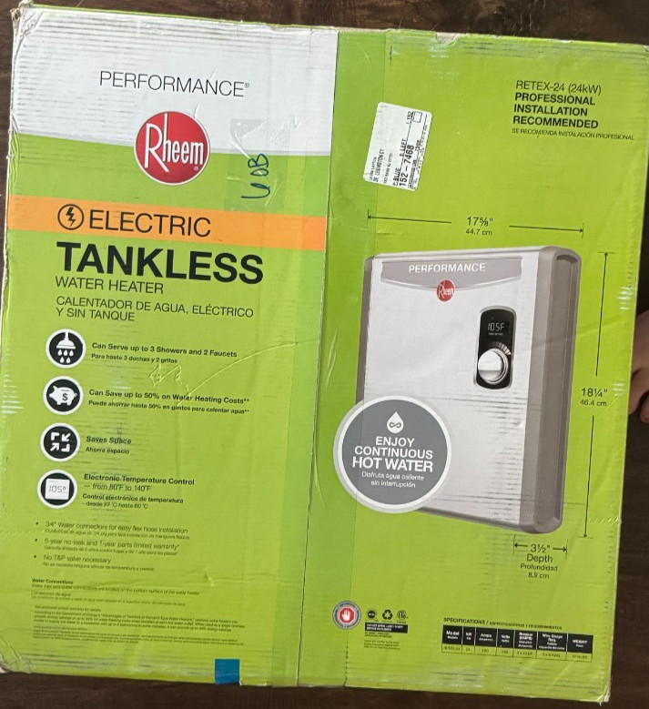Rheem Performance 24 kW 4.68 GPM 240V Electric Tankless Water Heater gallery