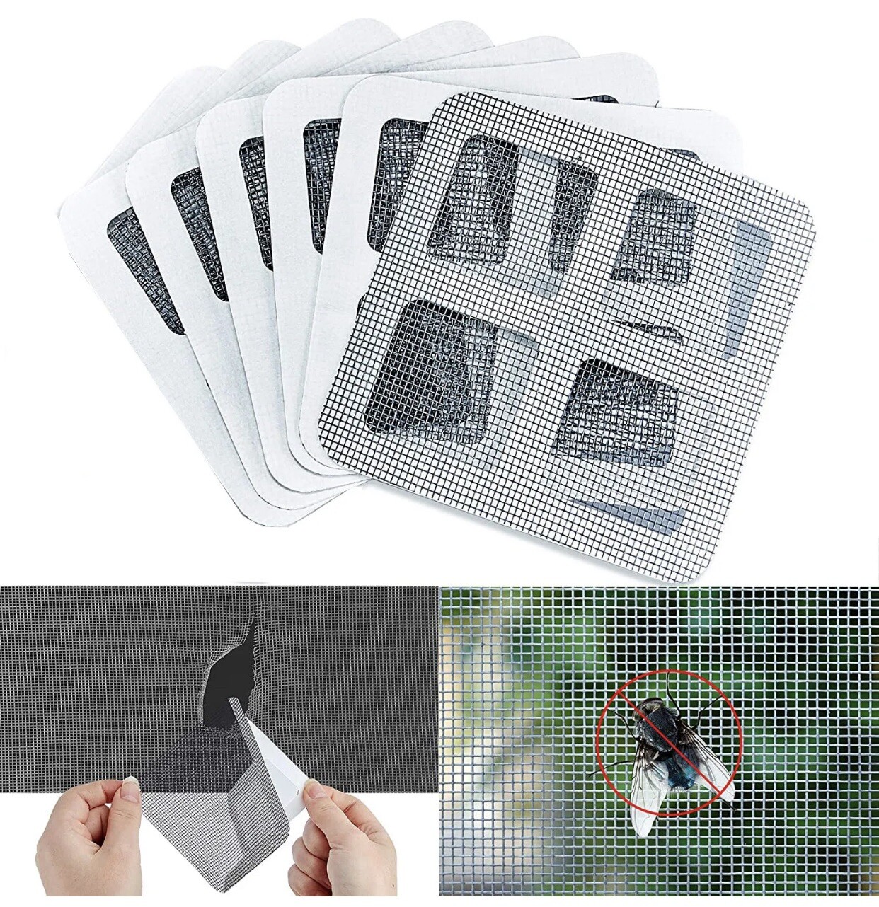 2 Pieces Window Door Screen Patch Repair Kit Cover Mesh Hole Tape Fix USA gallery