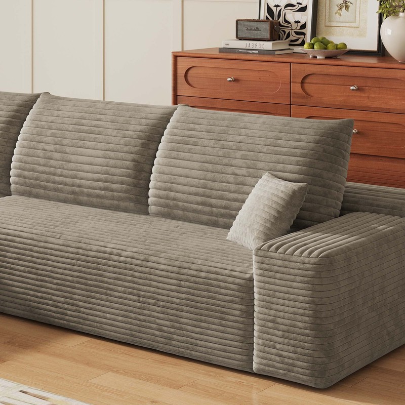 107" L Shaped Sectional Cloud Couch with Left Facing Chaise Plush Boneless Sofa gallery