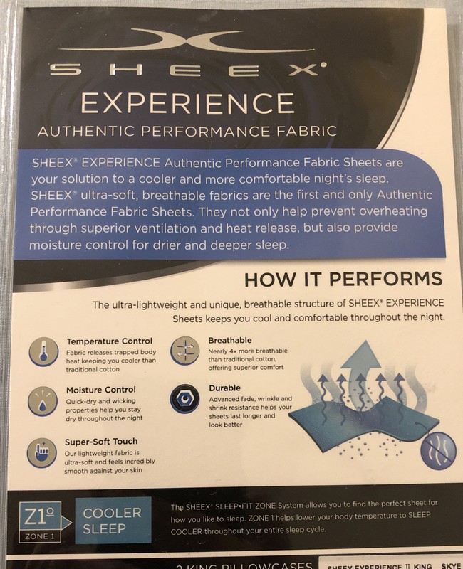 SHEEX Experience Performance Fabric 2 King Pillowcases in Skye Blue - New gallery