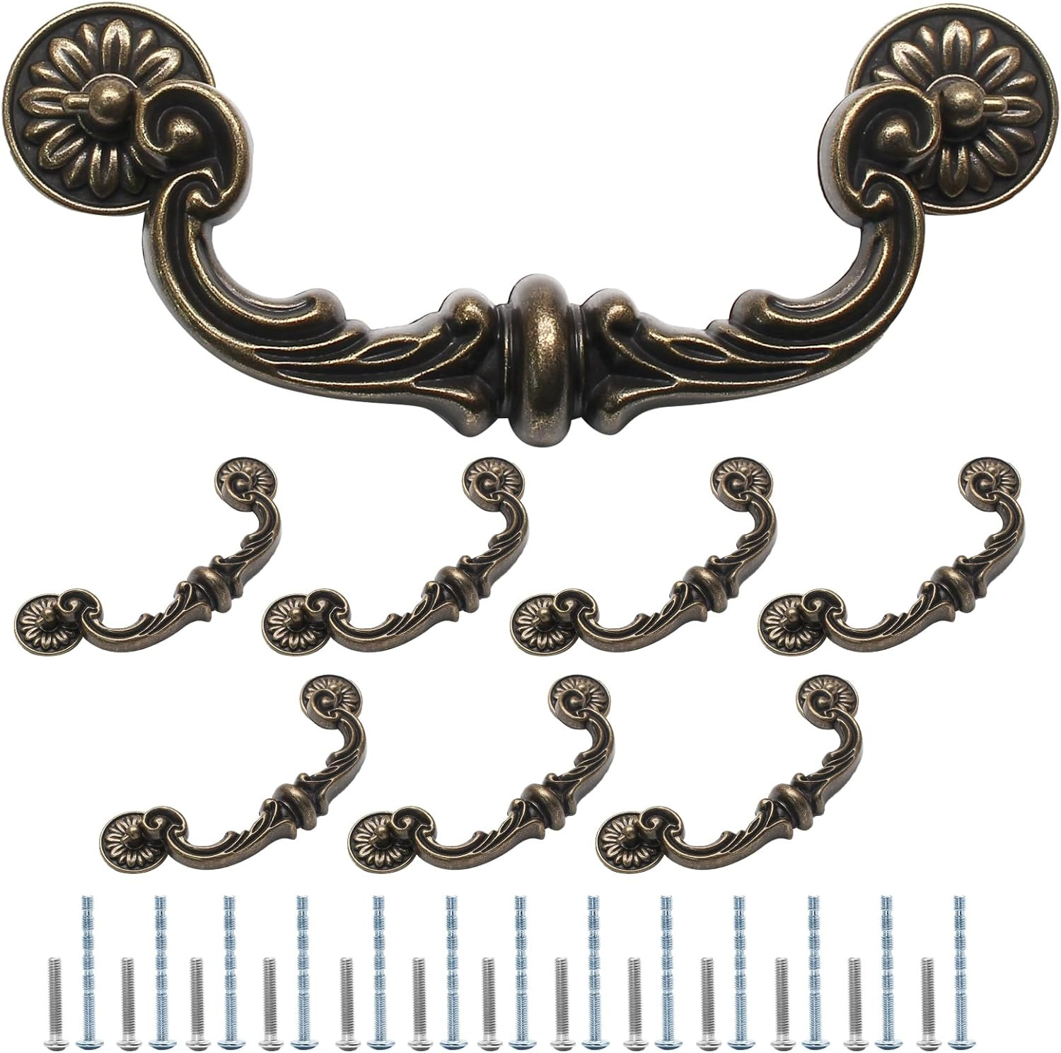 8 Pack Vintage Drawer Pulls 6 Inch (150Mm) Hole Center Drop Bail Cabinet Pulls, gallery