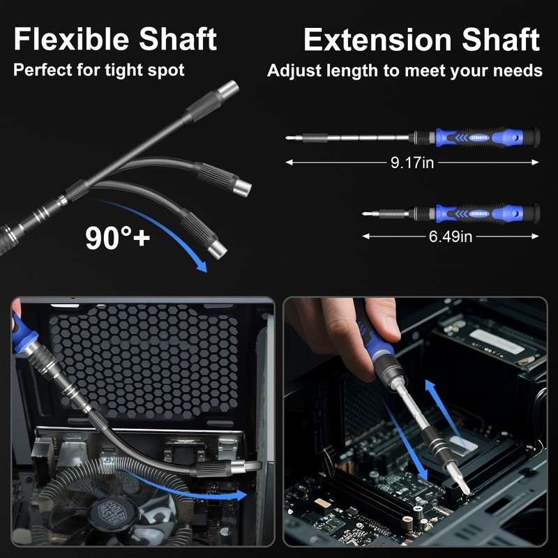 Electric Screwdriver, 144-in-1 Precision Screwdriver Set, 120 Magnetic Bits, ... gallery