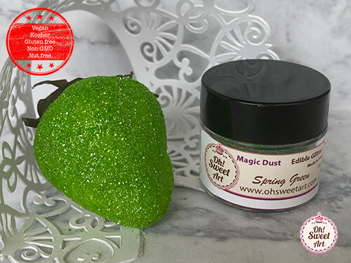 Edible Glitter dust SPRING GREEN ( 6 grams ) Magic dust , Kosher, Gluten free gallery