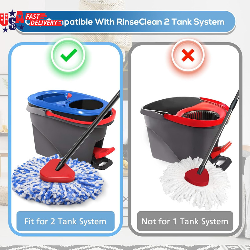 4 Pack Rinseclean Spin Mop Replacement Head Spin Mop Refills Compatible with O C gallery