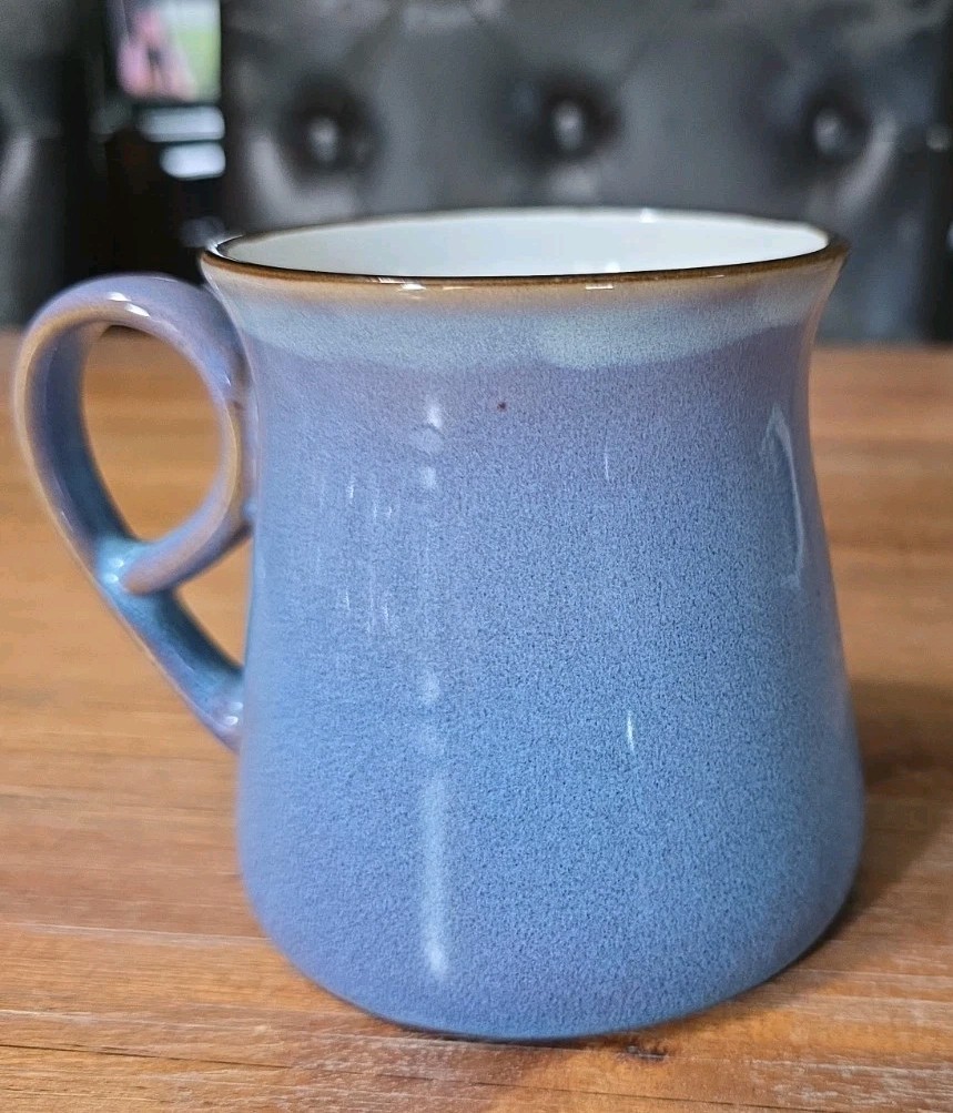 La Rochelle Denim Blue Drip Glaze Dog Coffee Mug Ceramic Pottery Embossed gallery