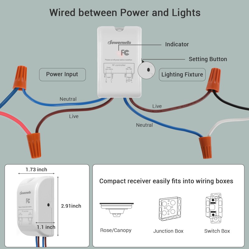 DEWENWILS Wireless Light Switch and Receiver Kit Remote Control Wall Switch gallery