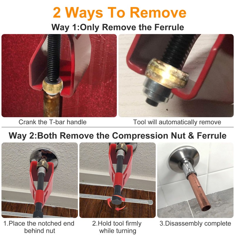 Compression Sleeve Puller Tool Remove Ferrule & Nut for Sink Toilet Dishwasher gallery