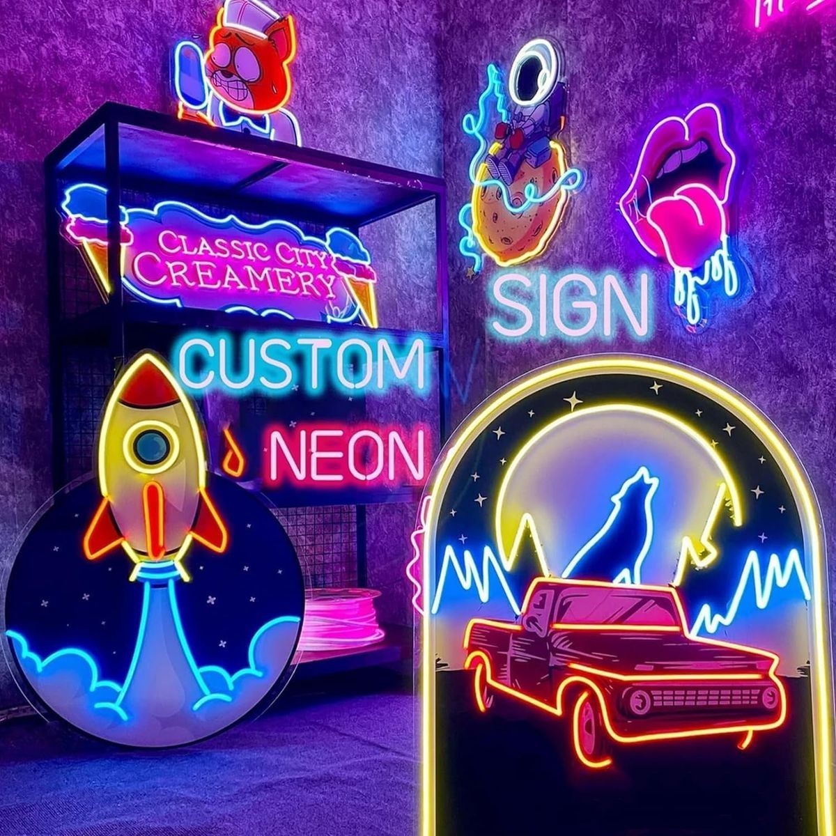 Neon Wall Signs Night Light Game Room Table LED Neon Sign Lights Wall Decor Art gallery