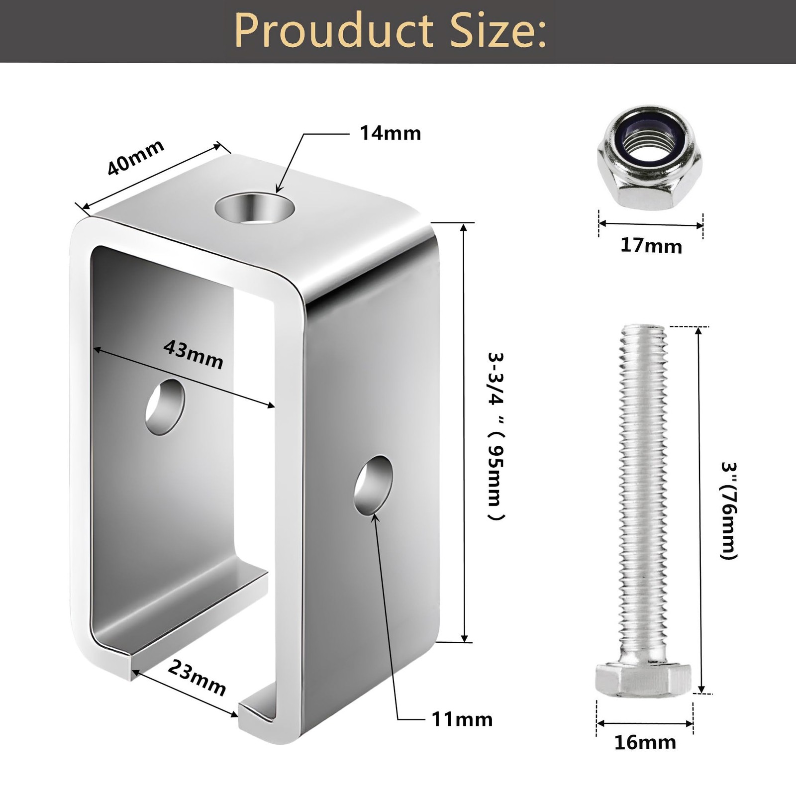 Channel Trolley Track Hanger Bracket for Unistrut Strut Channel, 1-5/8 Trolley T gallery
