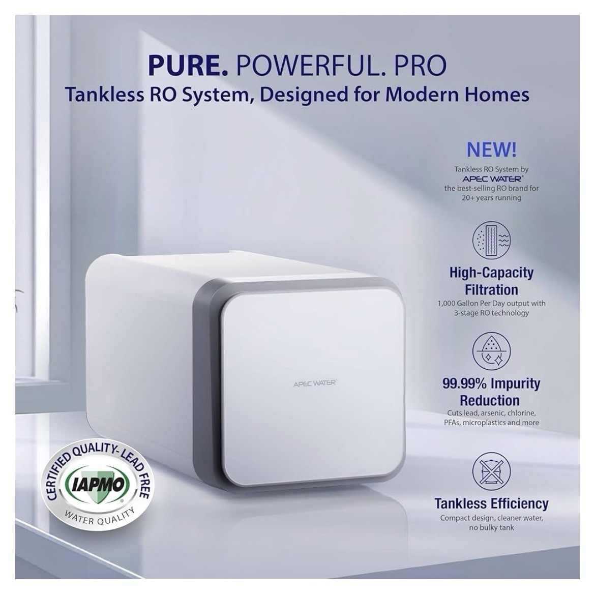APEC Tankless Reverse Osmosis System- RO + Alkaline gallery
