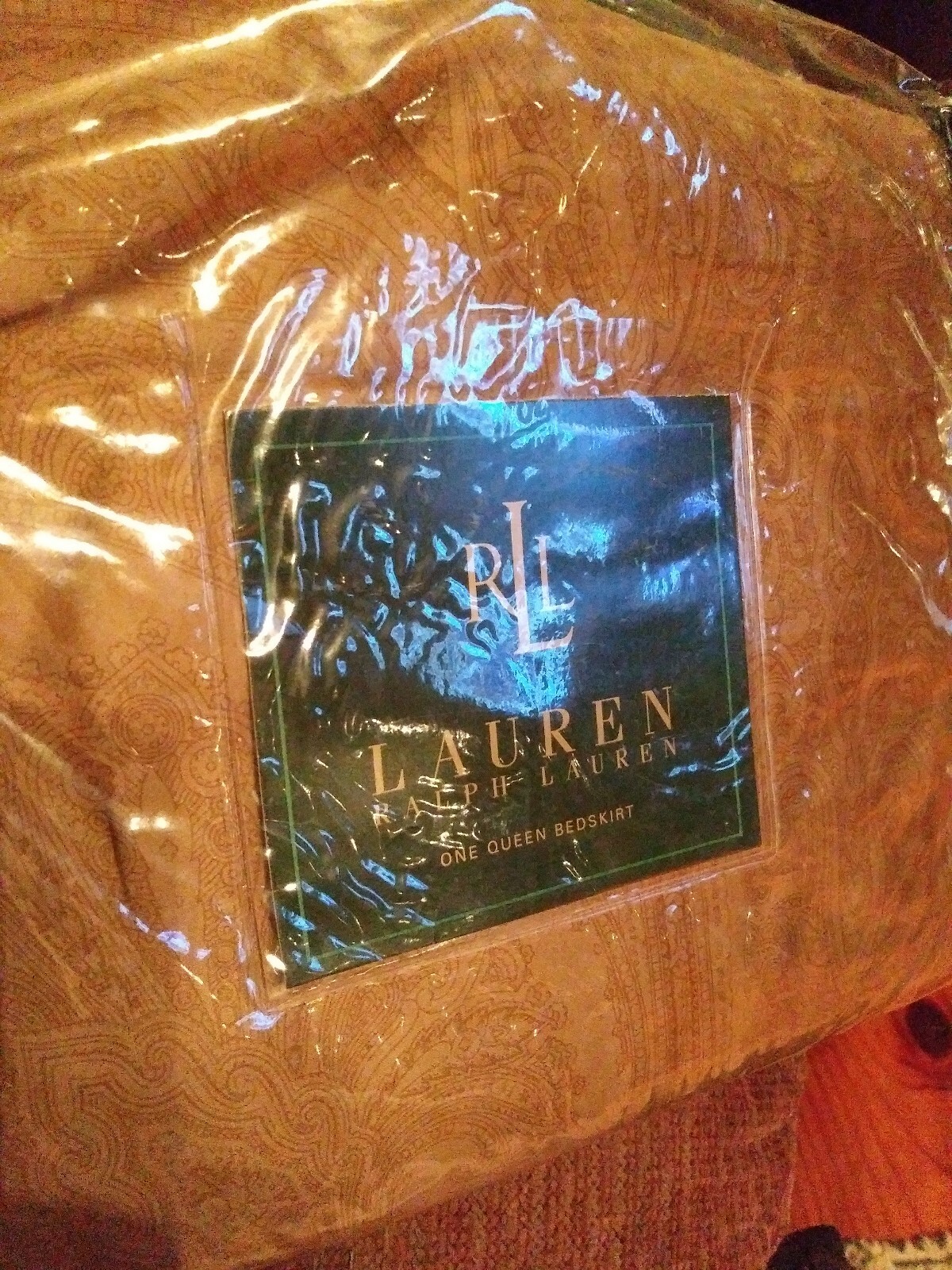 RARE Ralph Lauren Doncaster Camel Paisley Queen Bed skirt New gallery