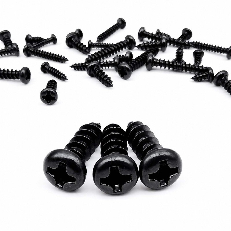 50pcs Black Oxide Phillips Pan Head Self Tapping Plastic Screws Sizes M1-M1.7 gallery
