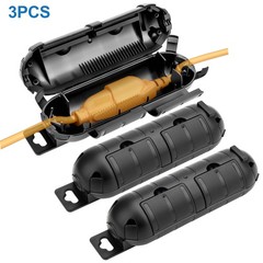 3× Weatherproof Extension Cord Protector Box Dustproof Outdoor Plug Cover Black