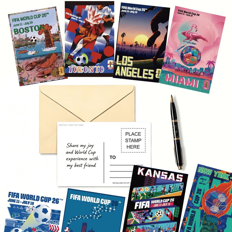 Postcards World Cup Decorations Host City Landmarks 4 x 6 in 32 Count 16 Designs gallery