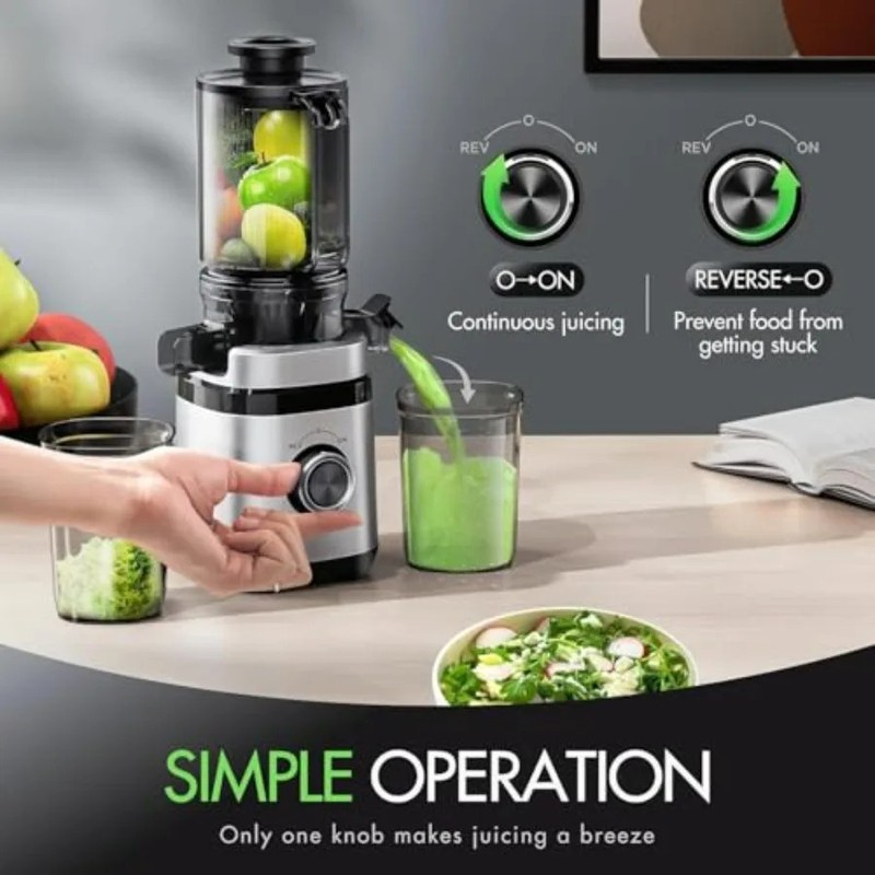 Cold Press Masticating Juicer Machine 350W Whole Fruit Slow Juicer Extractor gallery