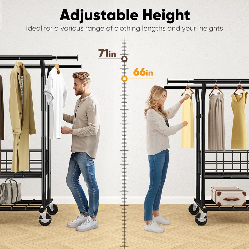 HOKEEPER Heavy Duty Clothes Rack Load 635 LBS, Clothing Rack for Hanging Clothes gallery