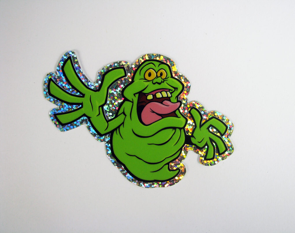 Slimer Glitter Sticker Ghostbusters Shiny Metallic Skateboard Decal 3" gallery