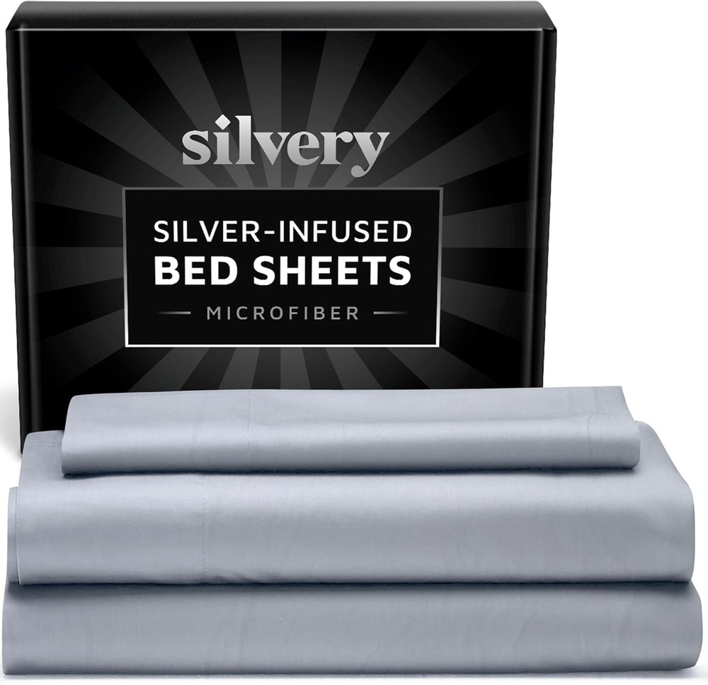 Silver Infused Bed Sheets Set - Made from Soft & Cooling 120 GSM Microfiber -...