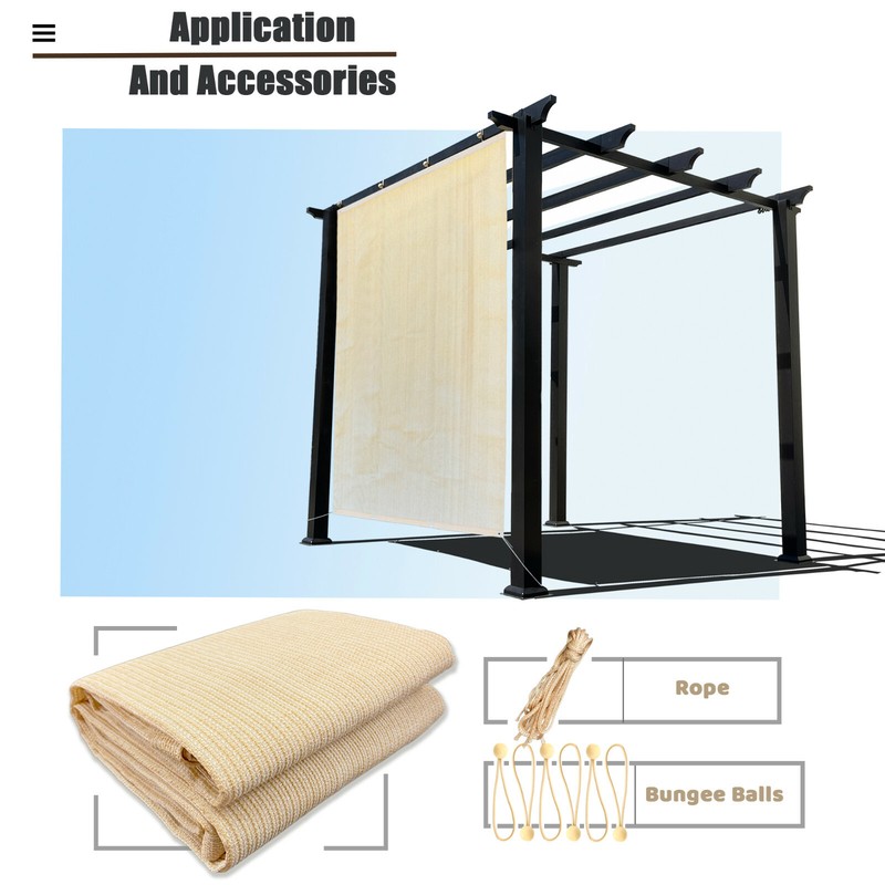 Alion Home© Shade & Privacy Panel Mesh Tarp Grommets 90% UV Block Banha Beige 2S gallery