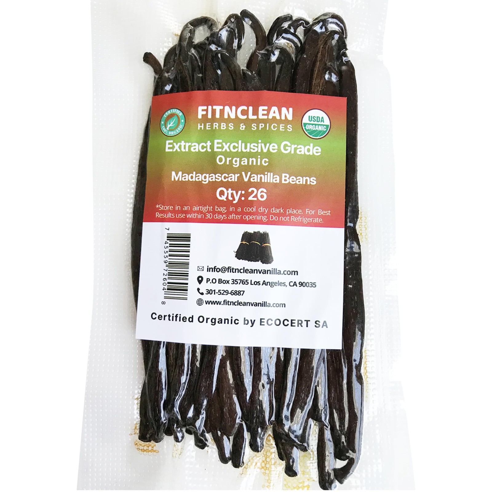 26 Organic Madagascar Vanilla Beans Extract Exclusive Grade B| 4.5" - 5.5" by... gallery