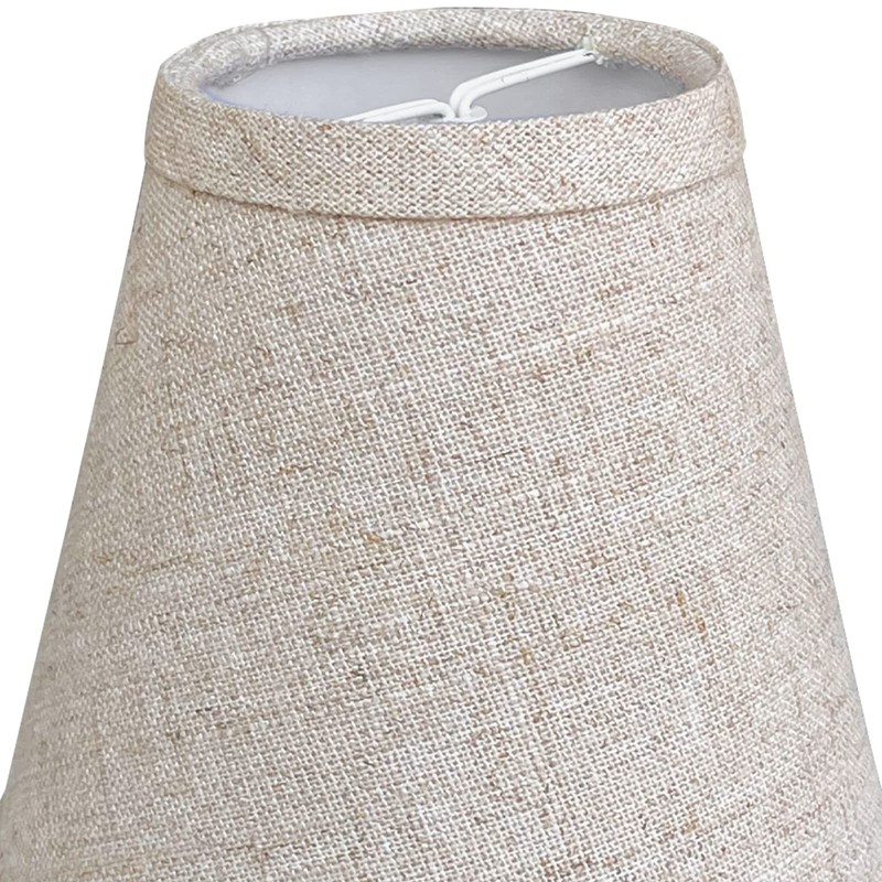 2 PCS Double Mini Small Brown Barrel Lamp Shades Clip On Fabric 3x6x5 Inch gallery