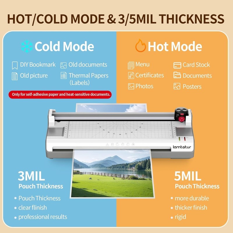 7-in-1 Thermal Laminator Machine 11X17 with 20 Letter Size Laminating Sheets,... gallery