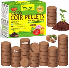 50Pcs Coco Coir Seed Starter Pellets 30mm Compressed Soil Plugs Organic Peat